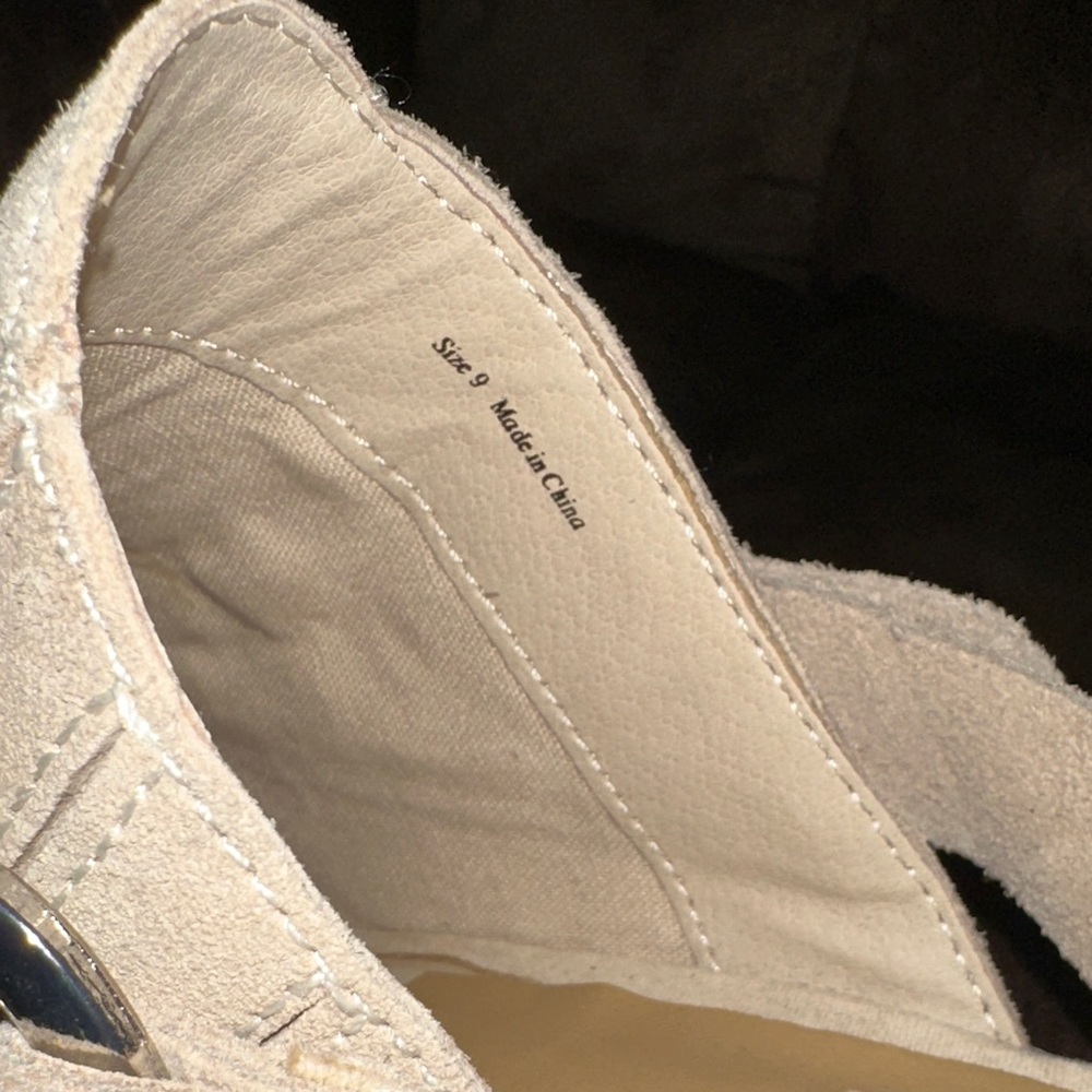 Dolce Vita Tan Suede Mules with Buckle - Picture 3 of 6